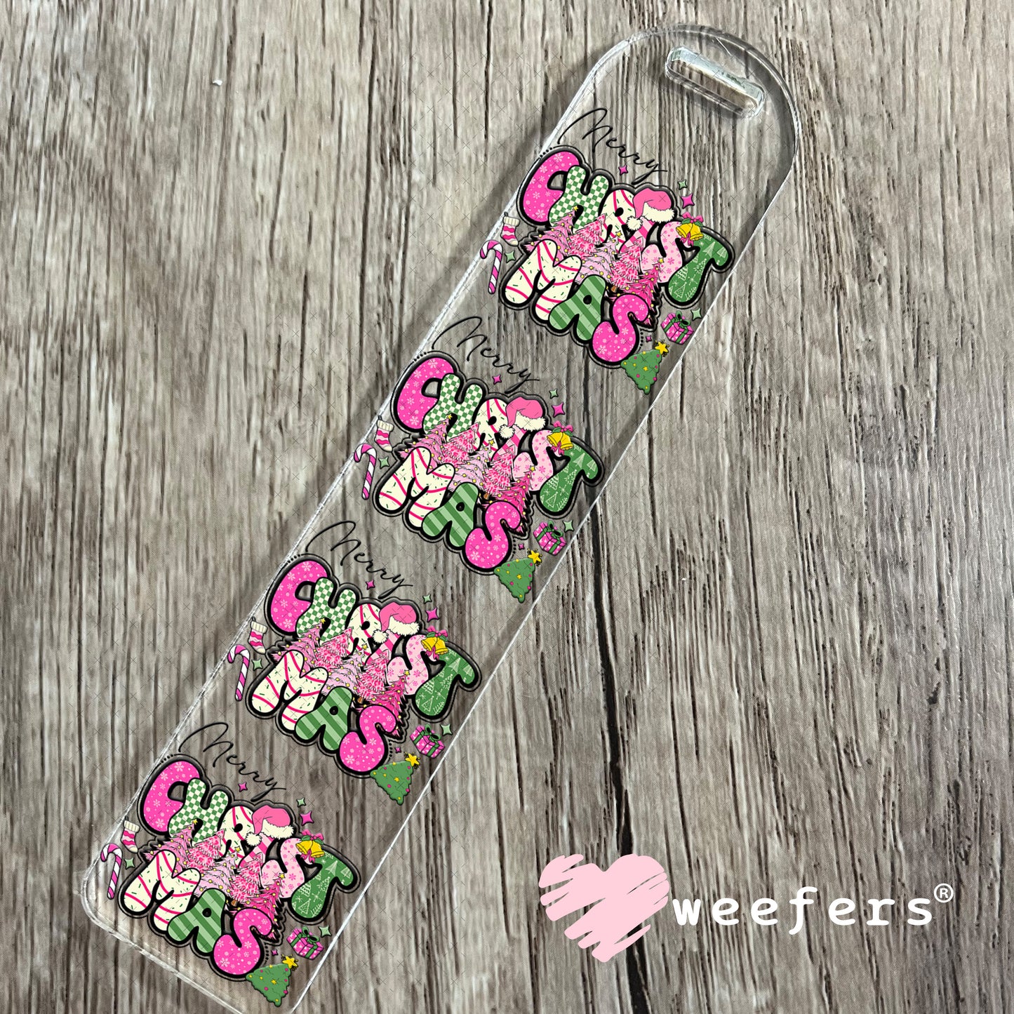 Merry Christmas UV DTF Decal Bookmark Weefers