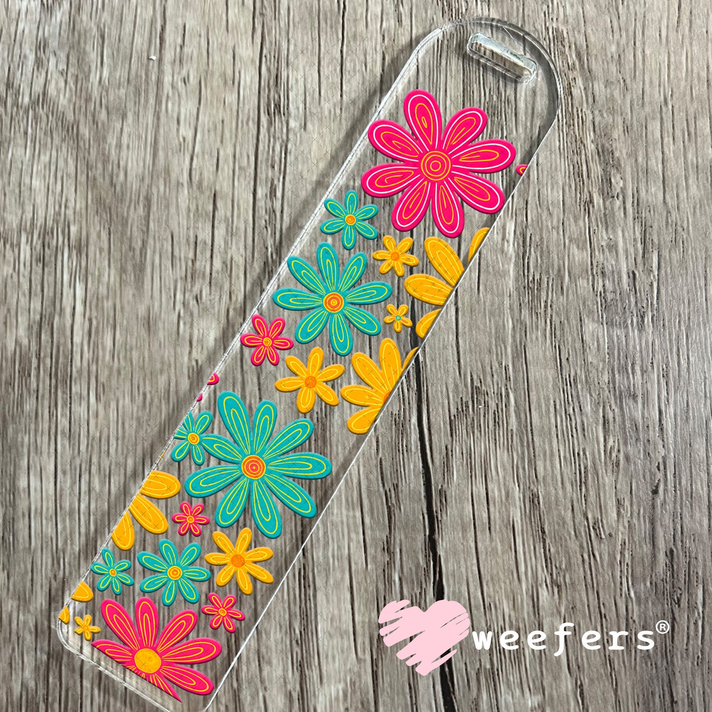 Happy Daisy Flowers UV DTF Cup Wrap - Weefers Exclusive Bookmark Weefers