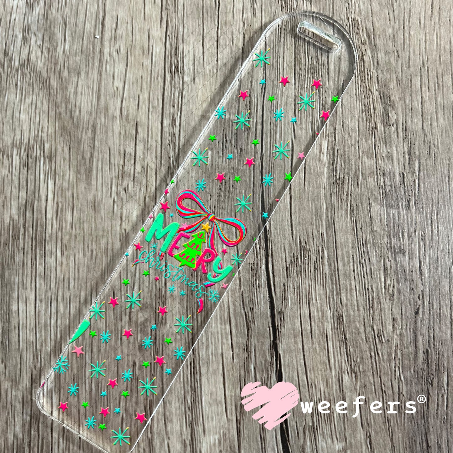 Merry Christmas UV DTF Christmas Cup Wrap - Weefers Exclusive Bookmark Weefers