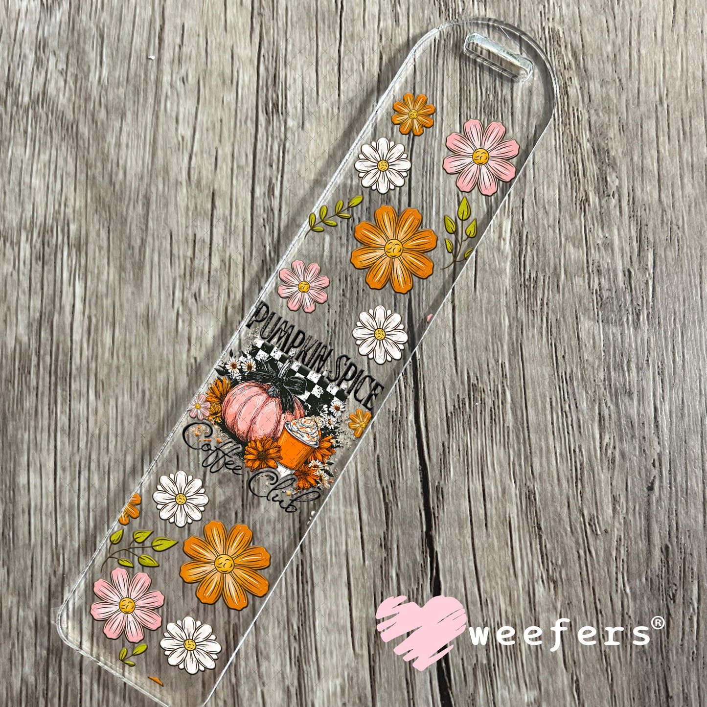 Pumpkin Spice Coffee Club UV DTF Christmas Cup Wrap - Weefers Exclusive Bookmark Weefers