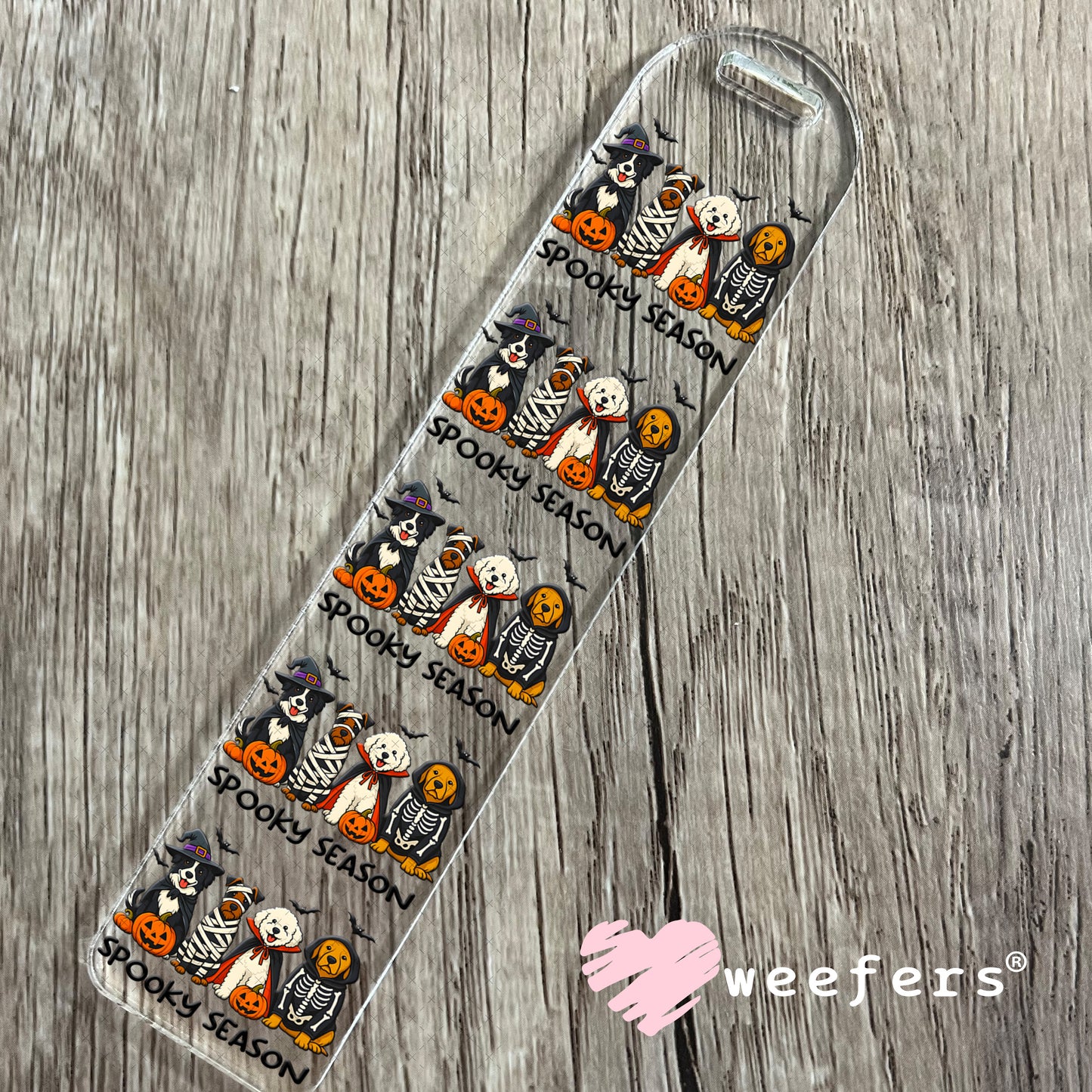 Spooky Season Dog Friends UV DTF Decal Bookmark Weefers