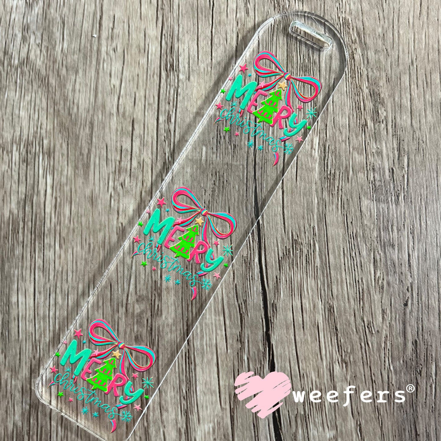 Merry Christmas UV DTF Decal Bookmark Weefers