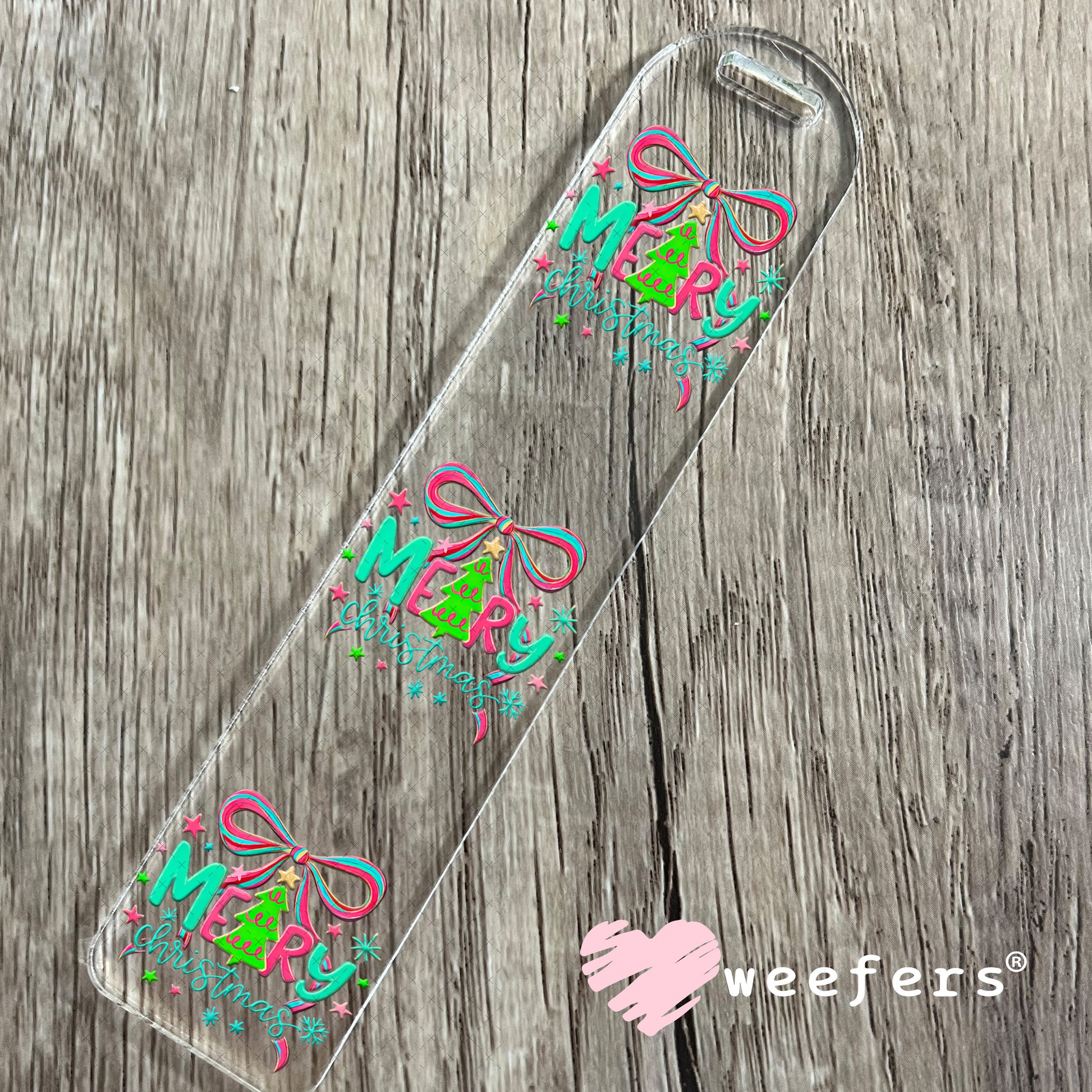 Merry Christmas UV DTF Decal Bookmark Weefers