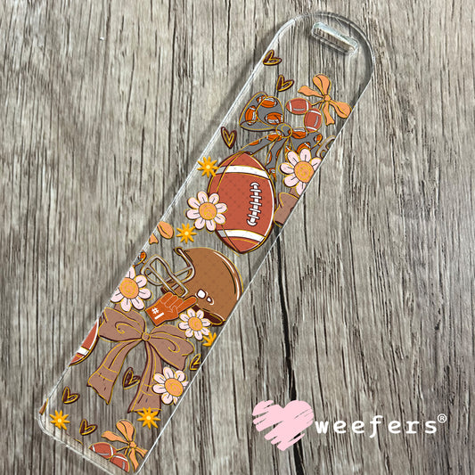 Football Coquette Bows and Flowers UV DTF Cup Wrap - Weefers Exclusive Bookmark Weefers