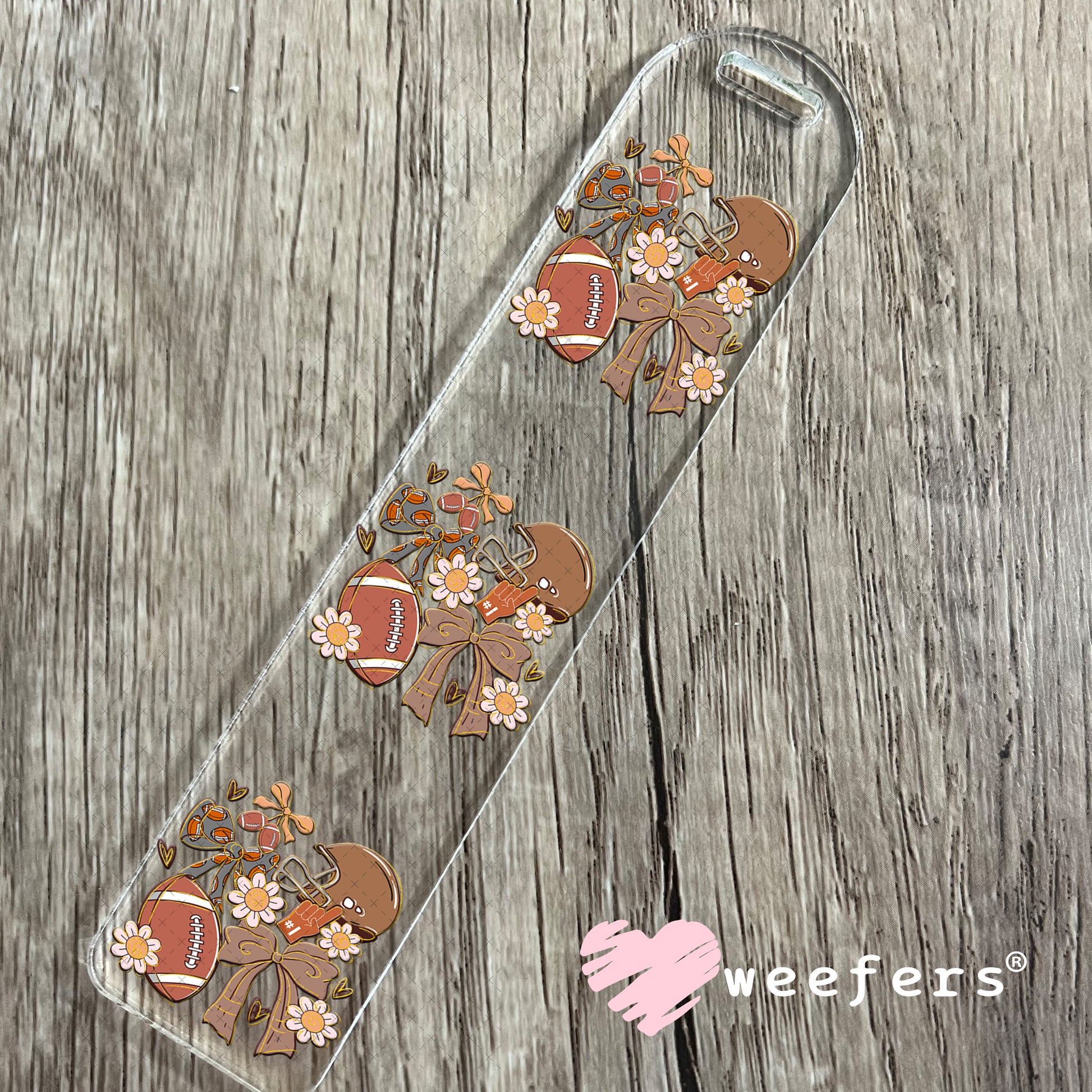 Football Coquette Bows and Flowers UV DTF Decal Bookmark Weefers