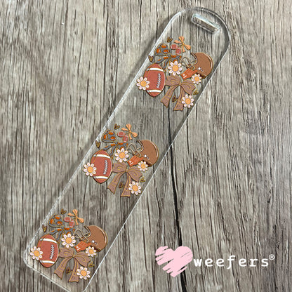Football Coquette Bows and Flowers UV DTF Decal Bookmark Weefers