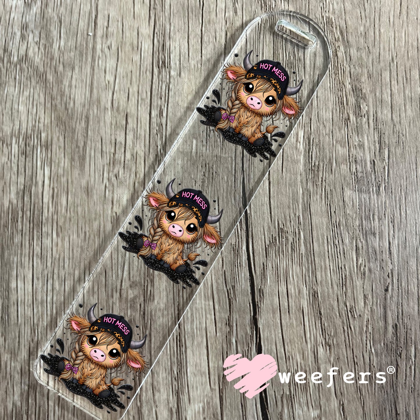 Hot Mess Cutie Highlander UV DTF Decal Bookmark Weefers