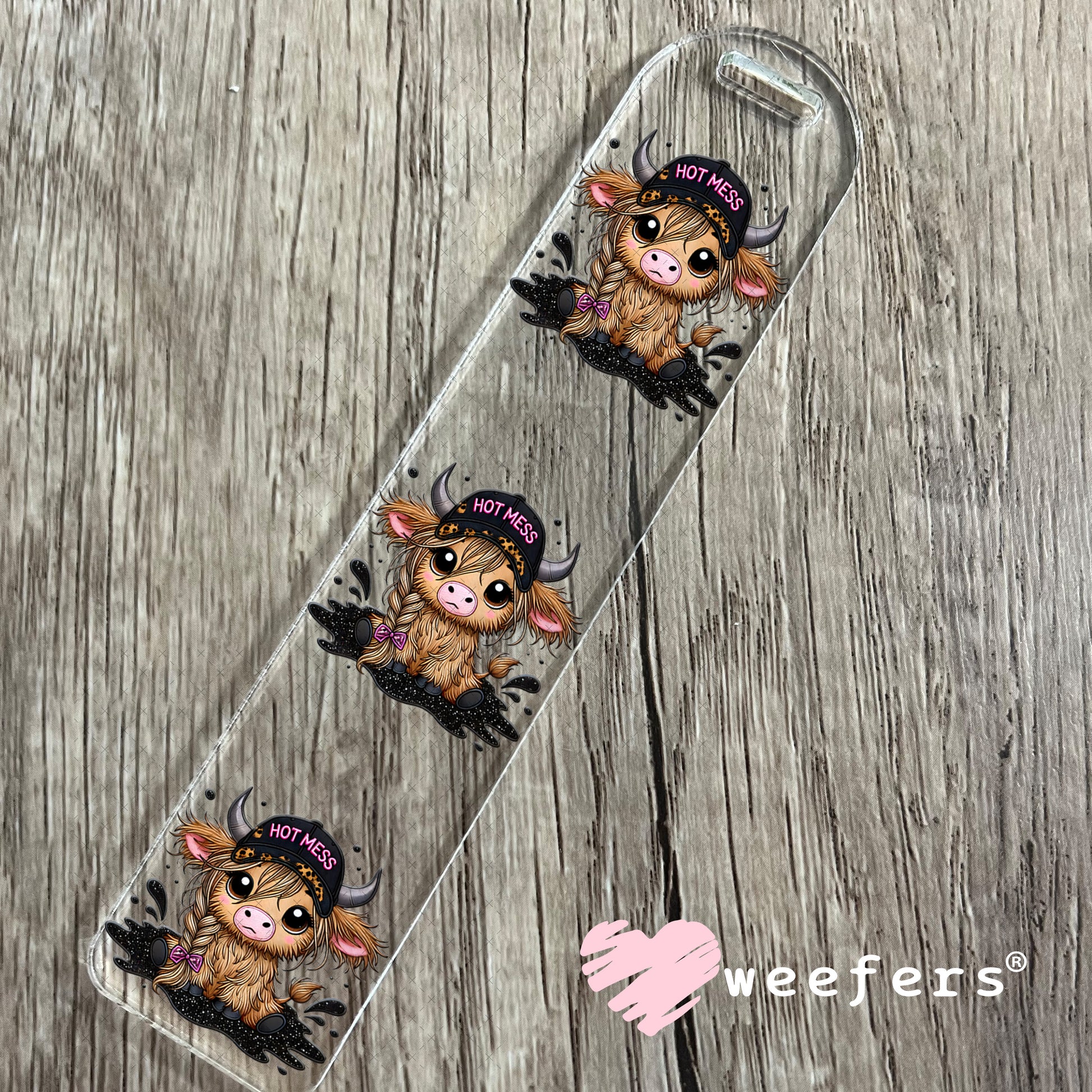 Hot Mess Cutie Highlander UV DTF Decal Bookmark Weefers