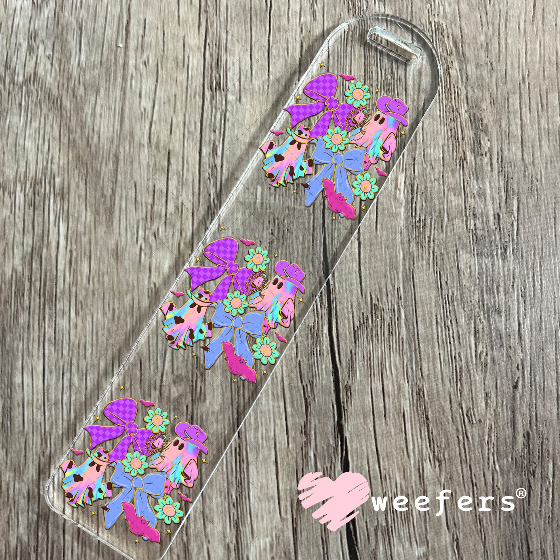 Cowboy Ghost Purple and Violet UV DTF Decal Bookmark Weefers