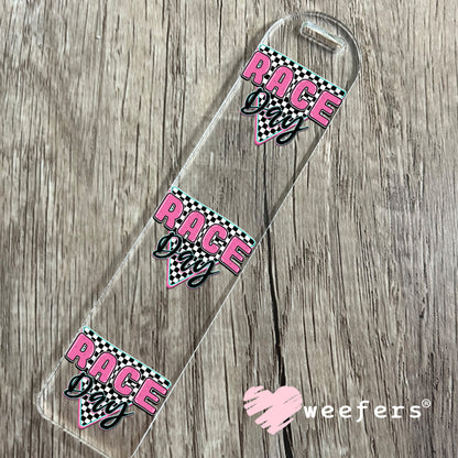 Race Day Pink Black UV DTF Decal Bookmark Weefers
