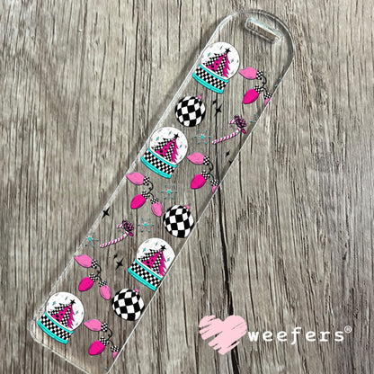 Western Christmas Pink and Black UV DTF Cup Wrap - Weefers Exclusive Bookmark Weefers