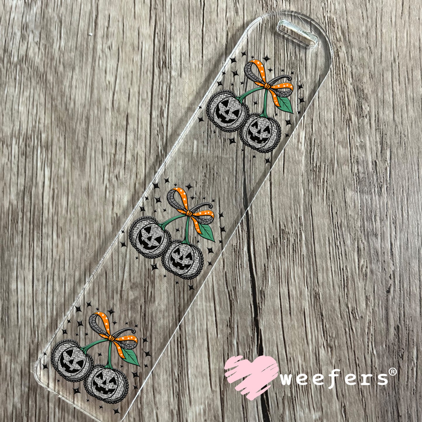 Black Lace Pumpkin Cherries UV DTF Decal Bookmark Weefers