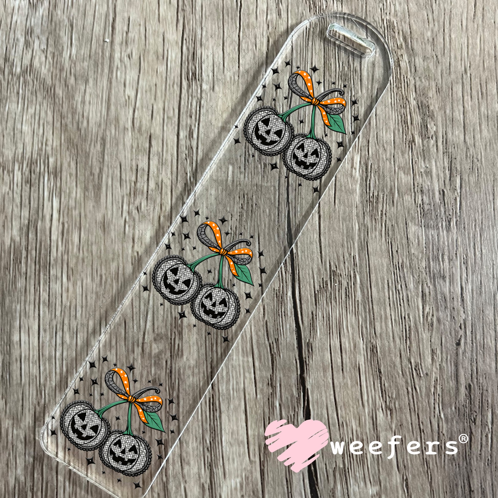Black Lace Pumpkin Cherries UV DTF Decal Bookmark Weefers
