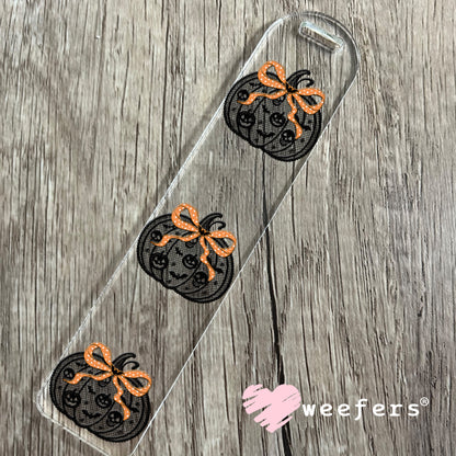 Black Lace Pumpkin Orange Bow UV DTF Decal Bookmark Weefers