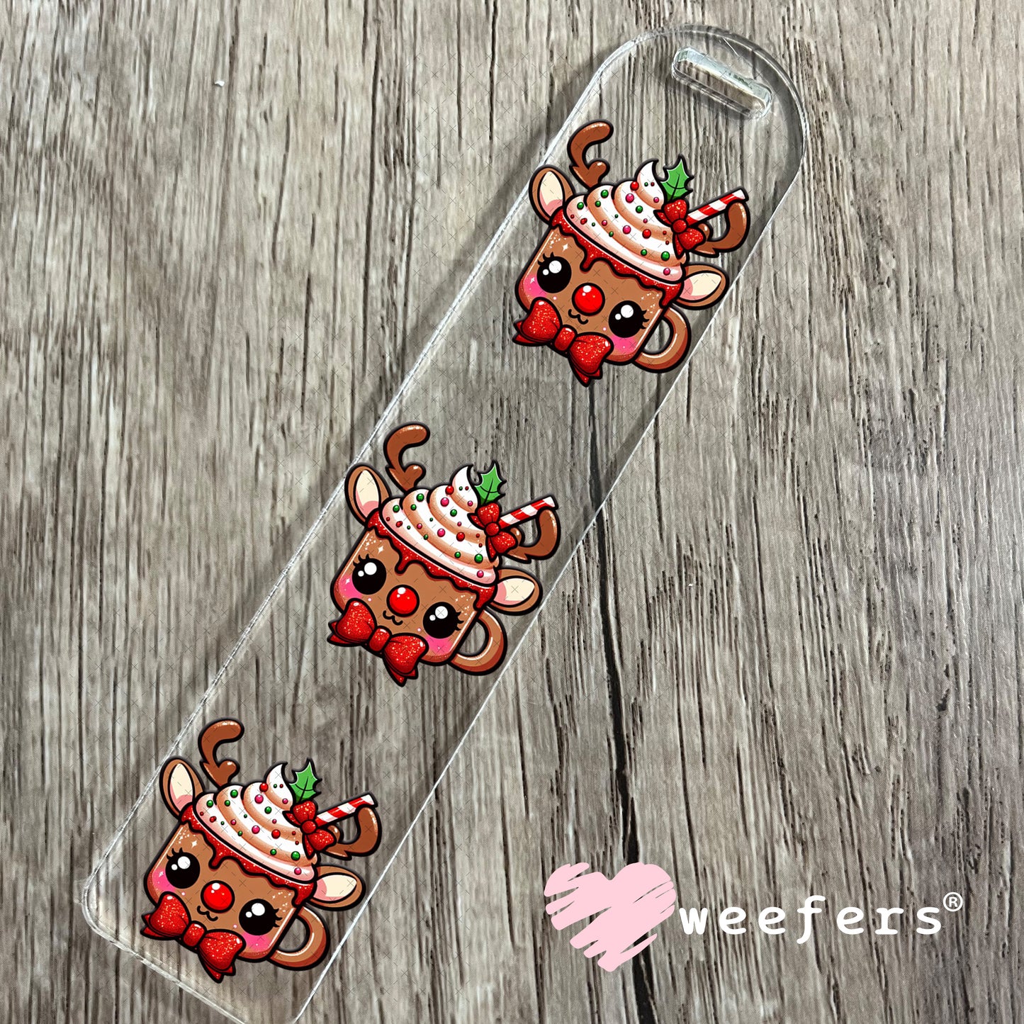 Hot Cocoa Christmas Reindeer UV DTF Decal Bookmark Weefers