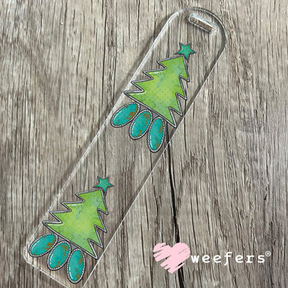 Turquoise Christmas Tree UV DTF Decal Bookmark Weefers