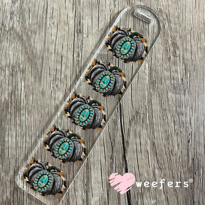 Black Pumpkin Turquoise Jewel UV DTF Decal Bookmark Weefers