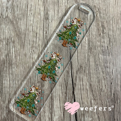 Western Christmas Tree Cowboy Boot Stump UV DTF Decal Bookmark Weefers