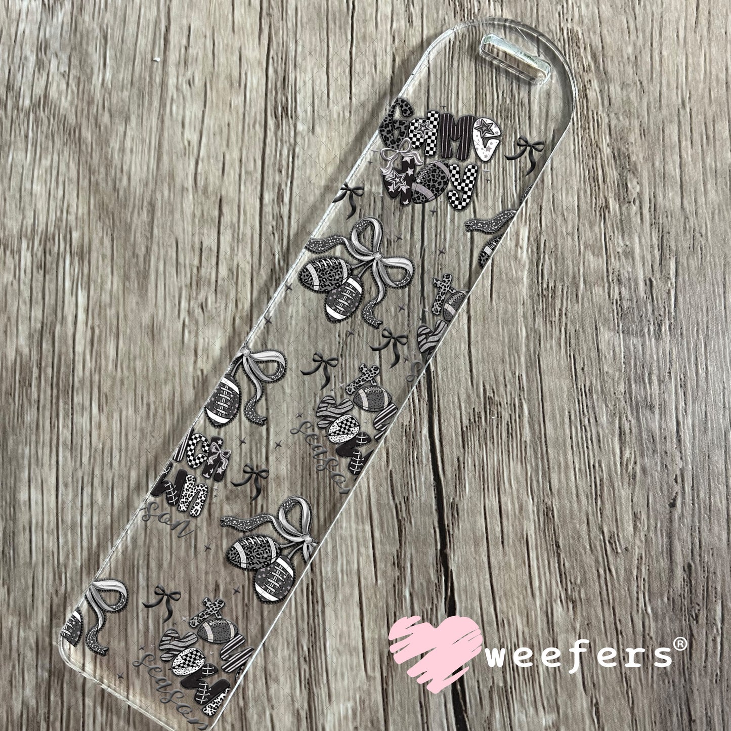 Game Day Black Lace UV DTF Cup Wrap - Weefers Exclusive Bookmark Weefers