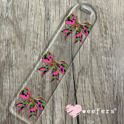 Pink Camo Bow UV DTF Decal Bookmark Weefers