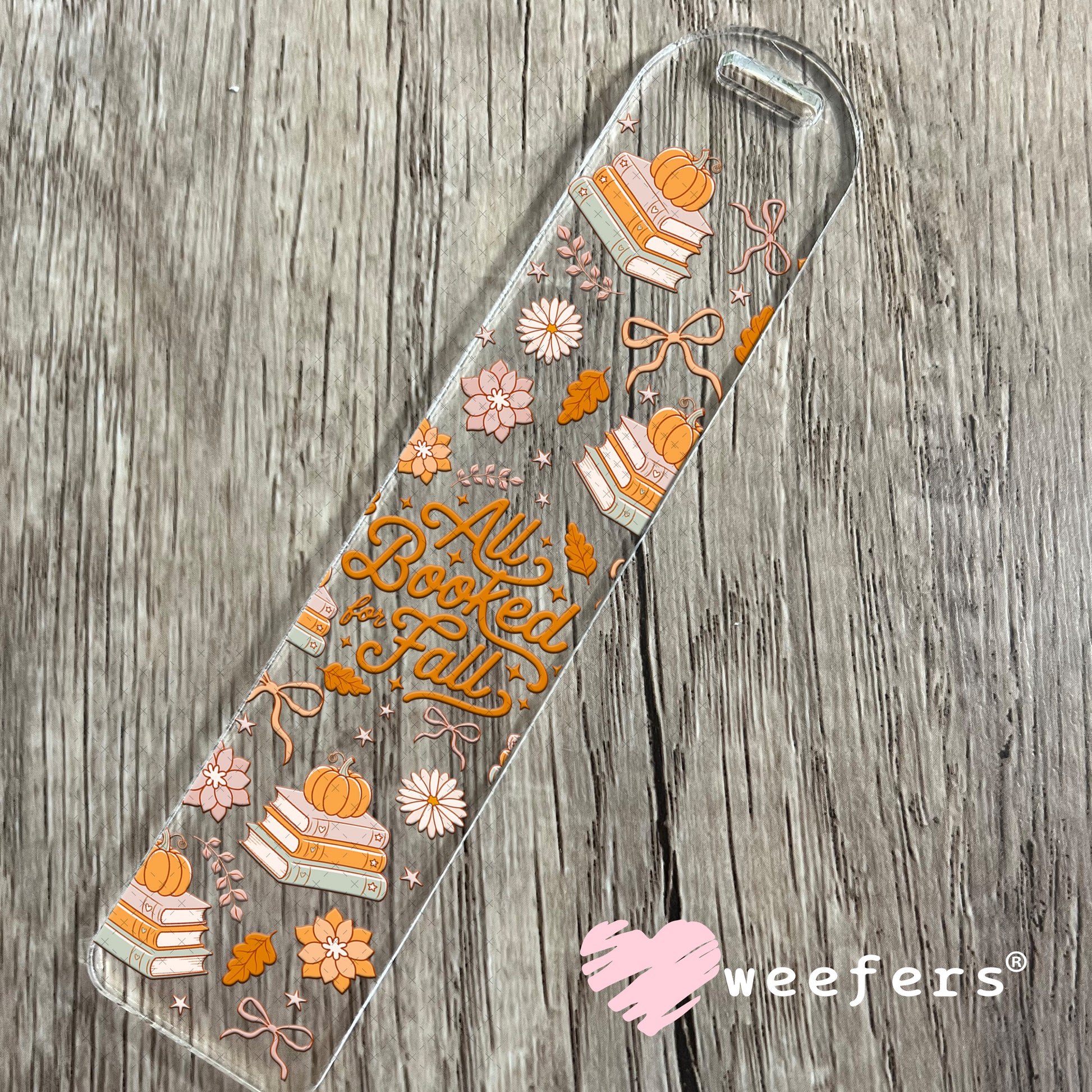All Booked for Fall UV DTF Cup Wrap Bookmark Weefers