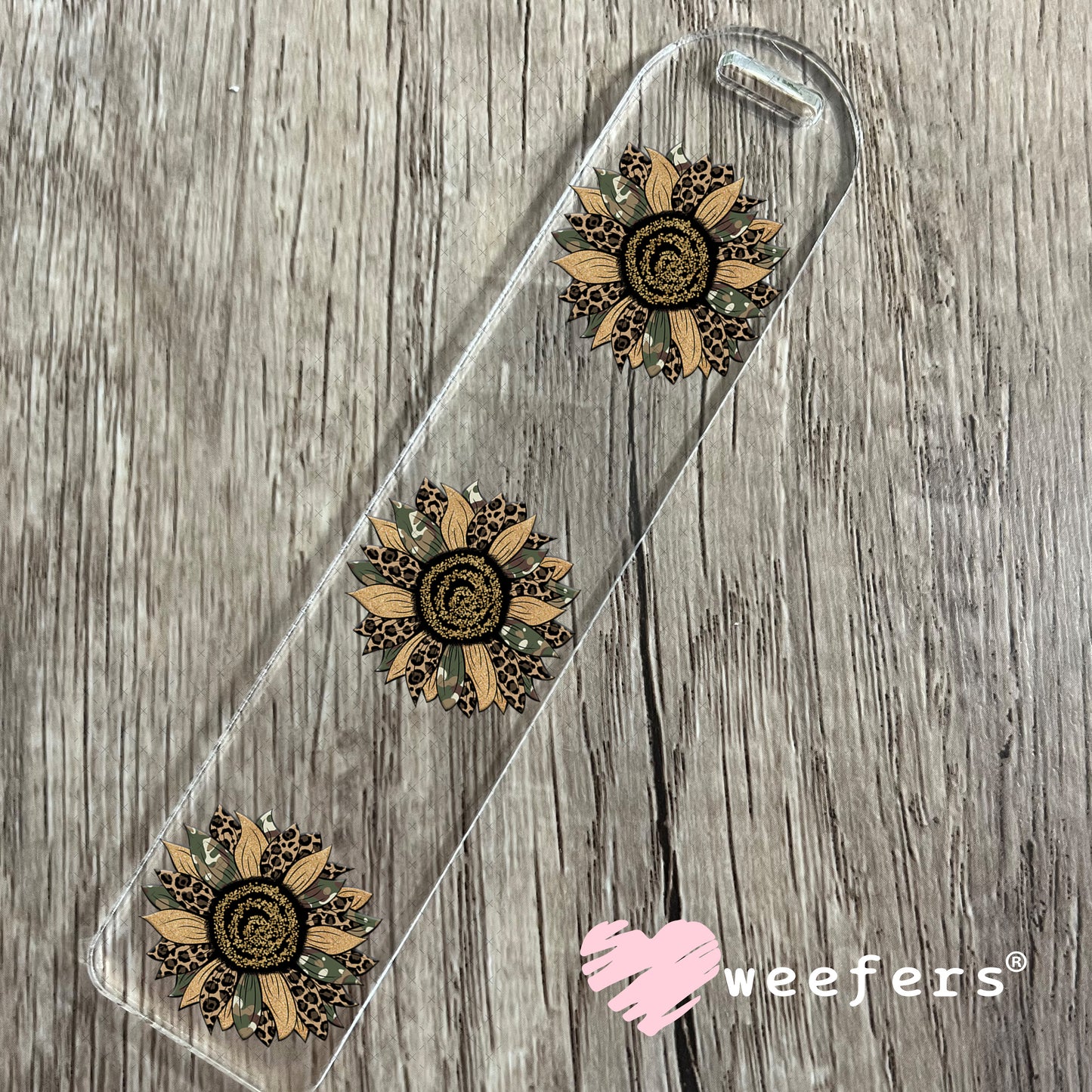 Camo Sunflower UV DTF Decal Bookmark Weefers