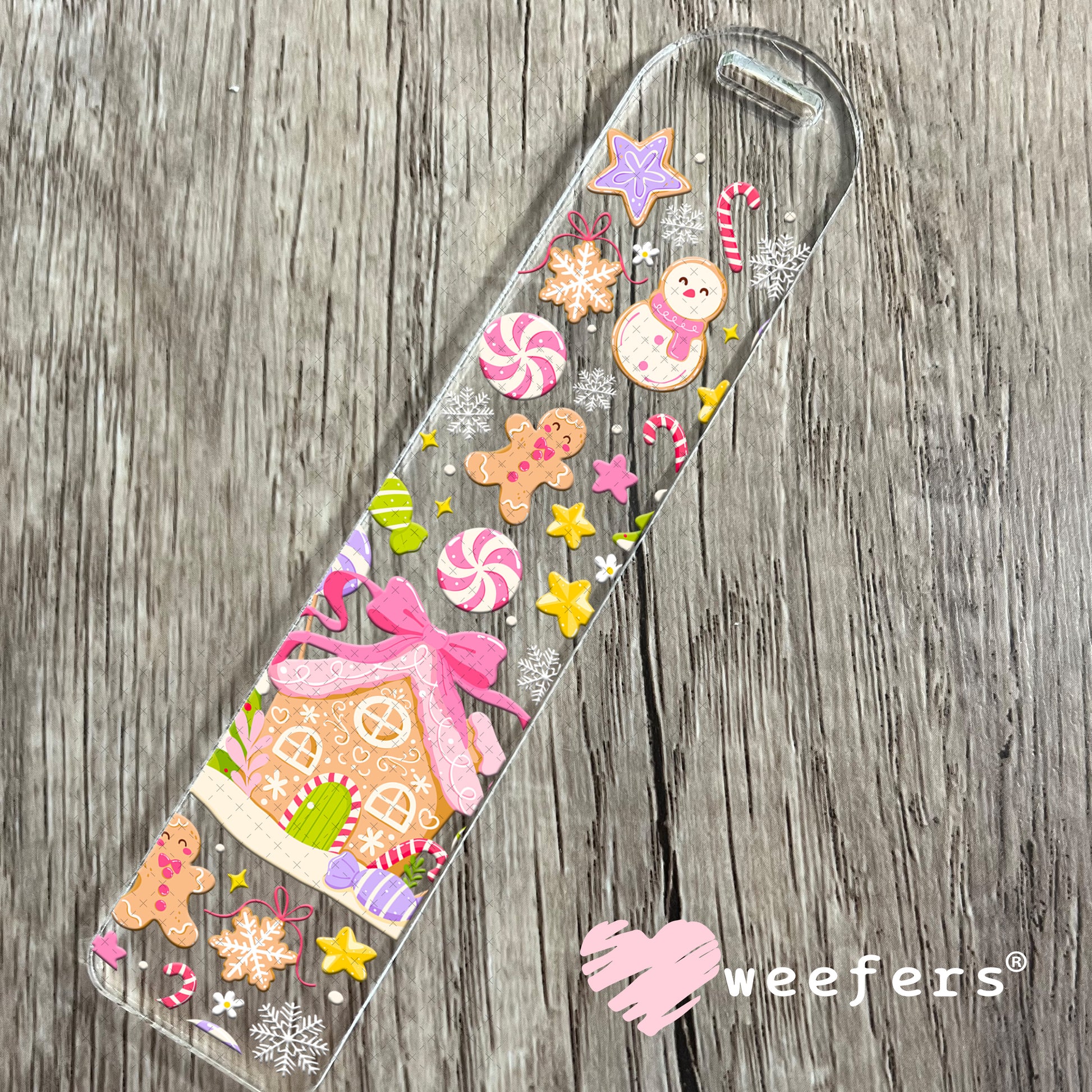 Pastel Gingerbread Christmas UV DTF Cup Wrap Bookmark Weefers