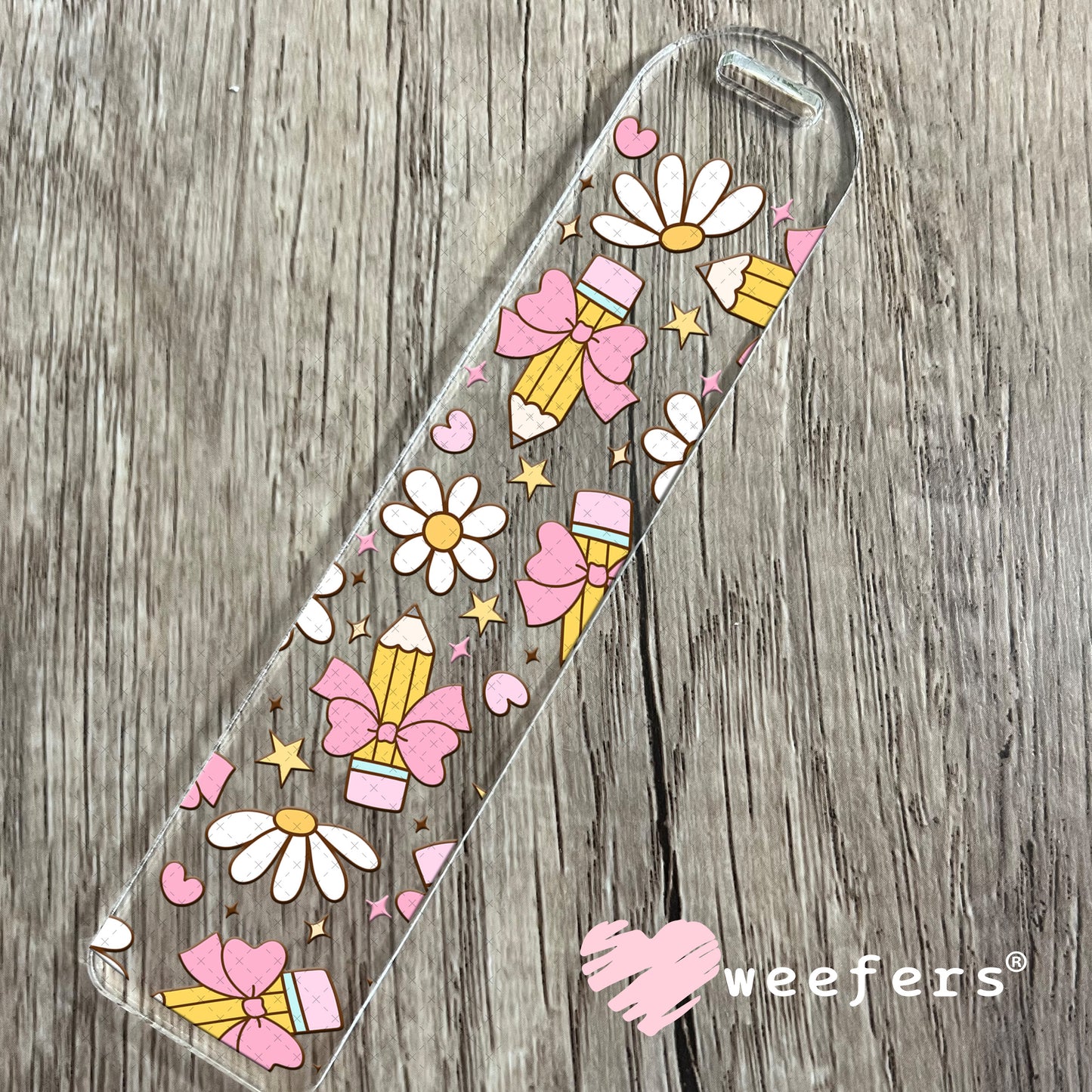 Teacher Coquette Pencils UV DTF Cup Wrap Bookmark Weefers