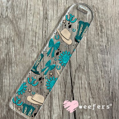 Western Blue Boots and Cowboy Hats UV DTF Cup Wrap Bookmark Weefers