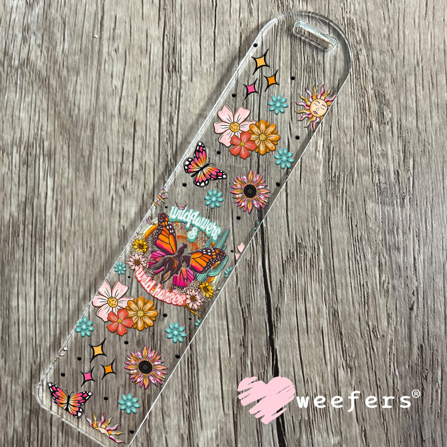 Wild Flowers and Wild Horses UV DTF Cup Wrap - Weefers Exclusive Bookmark Weefers