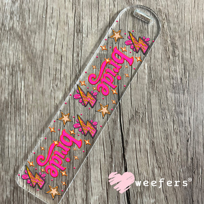 Bride Lightening Bolt UV DTF Cup Wrap - Weefers® Exclusive Bookmark Weefers