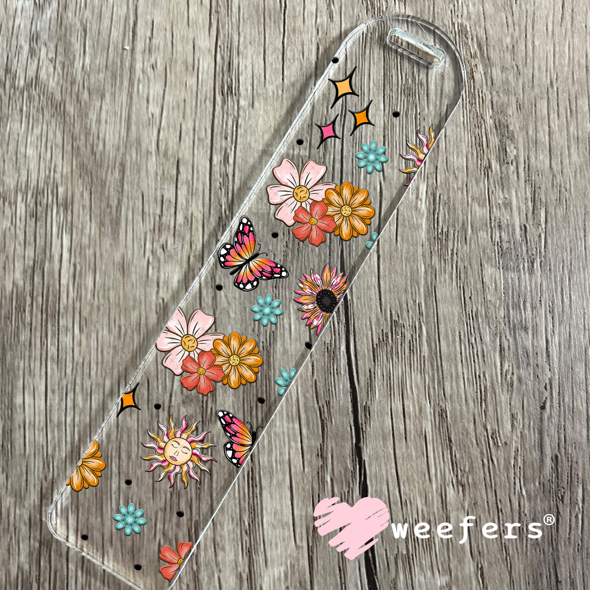 Wild Flowers and Wild Horses Sidekick UV DTF Cup Wrap - Weefers Exclusive Bookmark Weefers