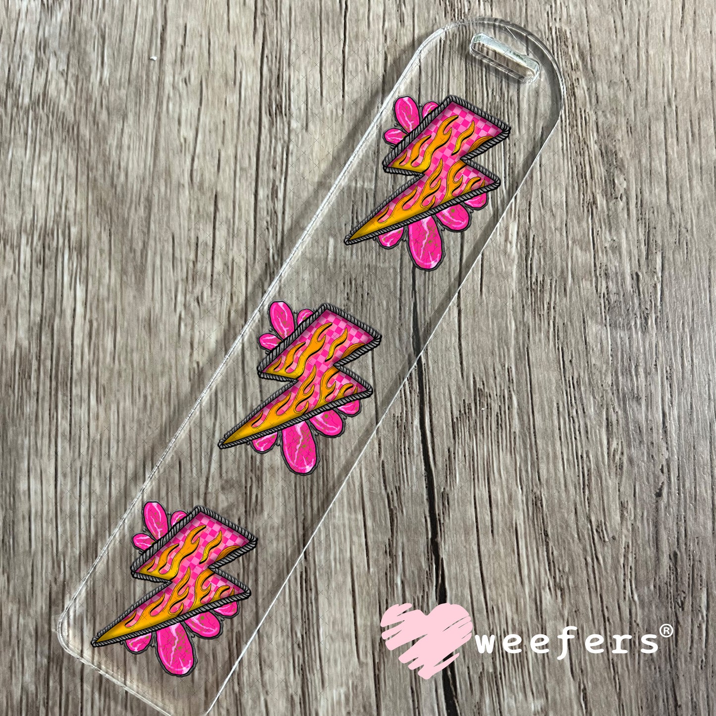 Lightening Bold Magenta UV DTF Decal Bookmark Weefers
