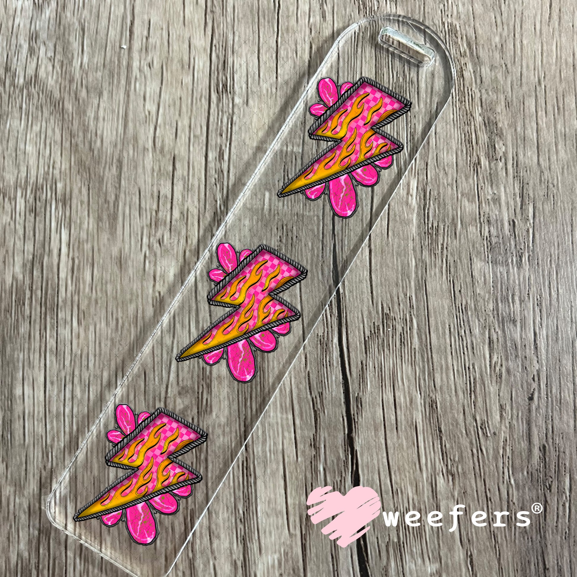 Lightening Bold Magenta UV DTF Decal Bookmark Weefers