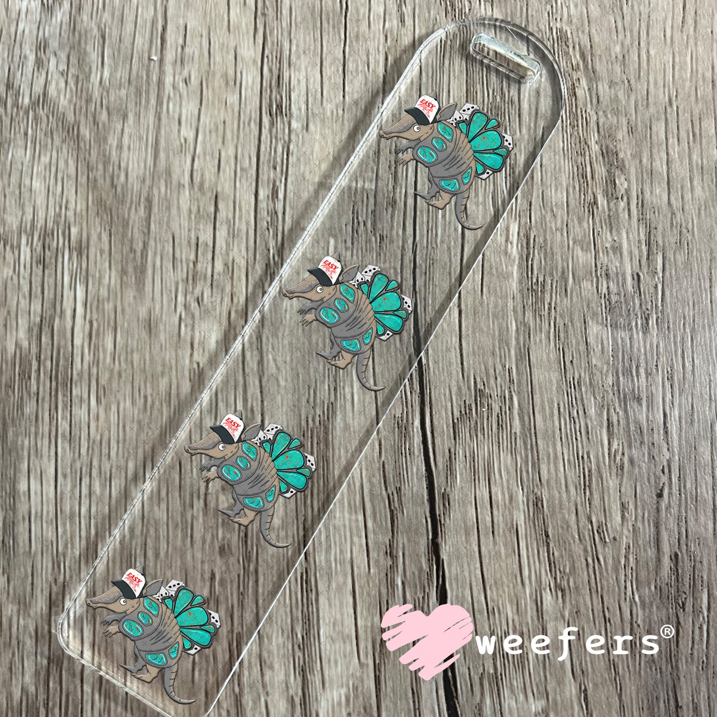 Sassy Armadillo UV DTF Decal Bookmark Weefers