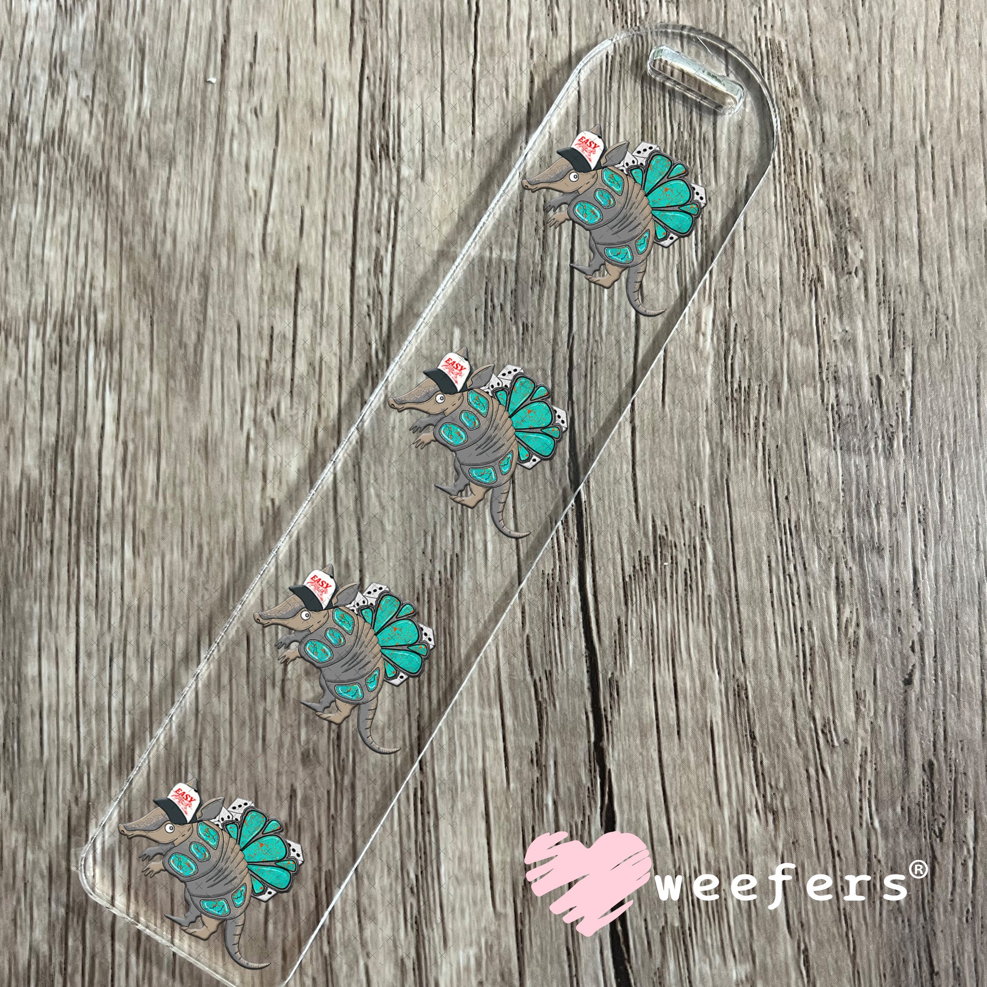 Sassy Armadillo UV DTF Decal Bookmark Weefers