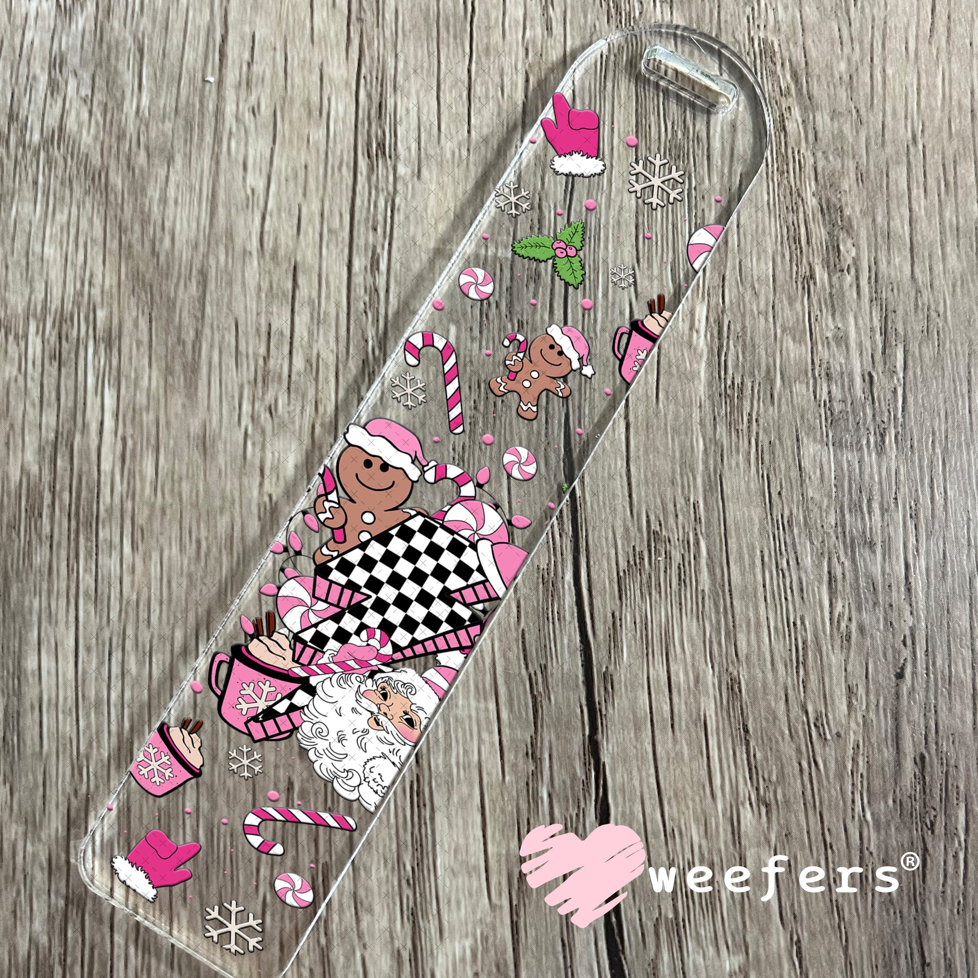 Retro Christmas Pink Favorite Things UV DTF Cup Wrap Bookmark Weefers