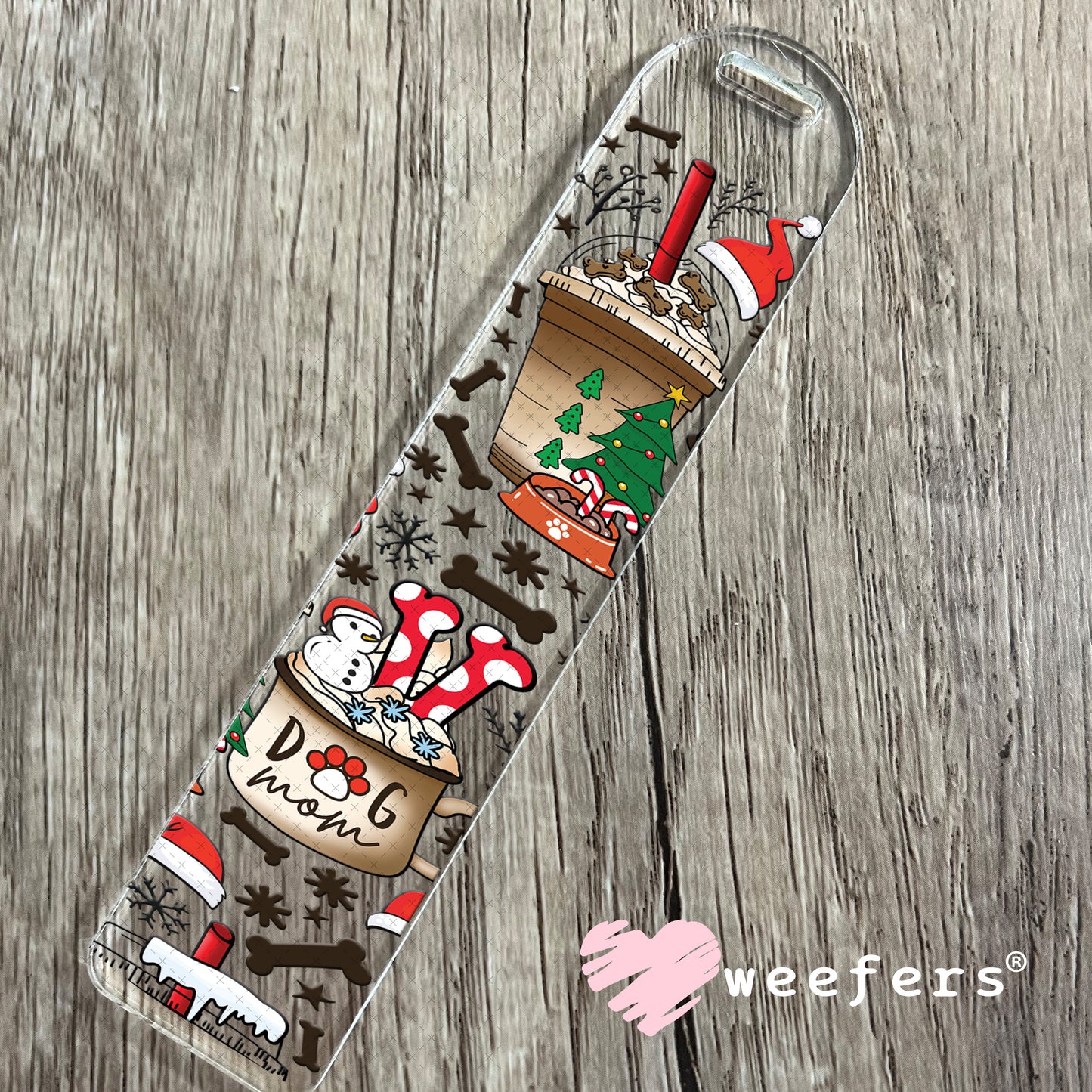 Christmas Coffee Dog Mom UV DTF Cup Wrap Bookmark Weefers