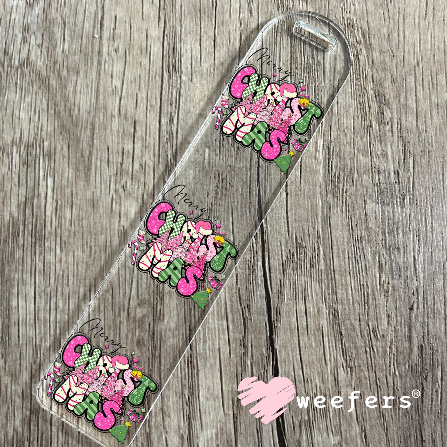 Merry Christmas UV DTF Decal Bookmark Weefers