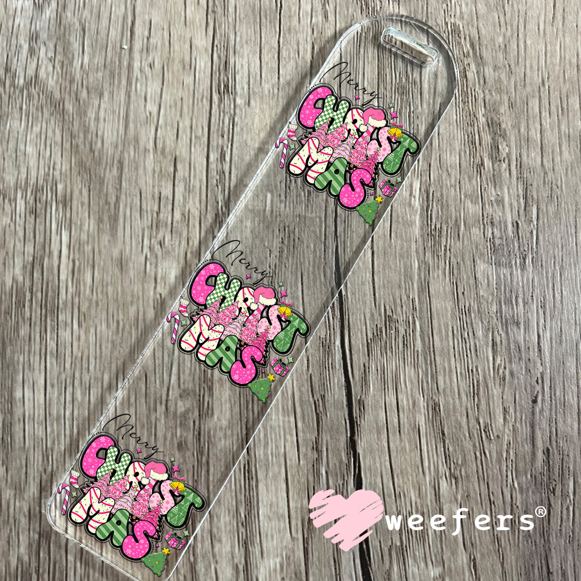 Merry Christmas UV DTF Decal Bookmark Weefers