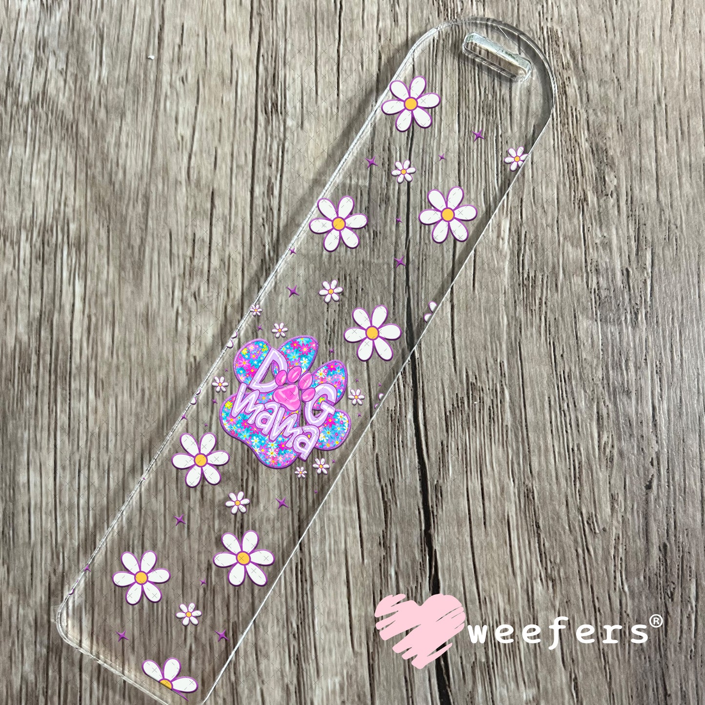 Purple Dog Mama Paw UV DTF Cup Wrap - Weefers Exclusive Bookmark Weefers