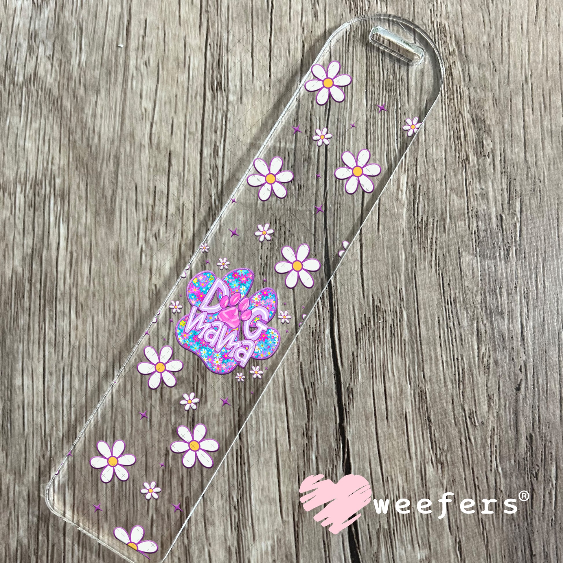 Purple Dog Mama Paw UV DTF Cup Wrap - Weefers Exclusive Bookmark Weefers