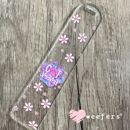 Purple Cat Mama Paw UV DTF Cup Wrap - Weefers Exclusive Bookmark Weefers