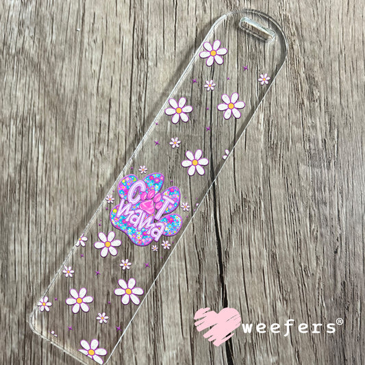 Purple Cat Mama Paw UV DTF Cup Wrap - Weefers® Exclusive Bookmark Weefers