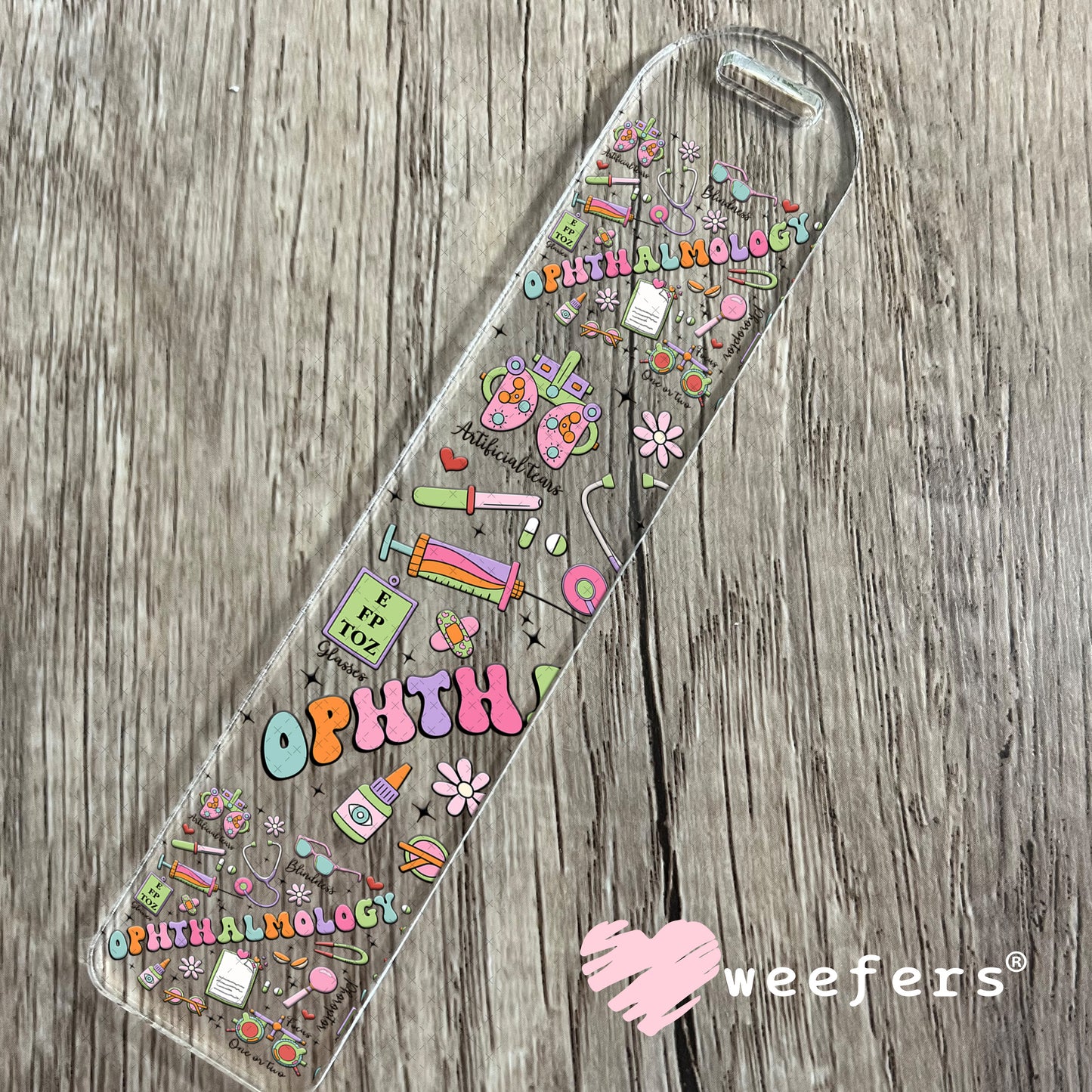 Ophthalmology Optometrist UV DTF Cup Wrap - Weefers® Exclusive Bookmark Weefers