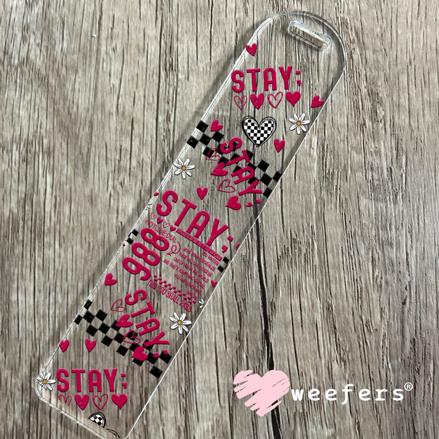 Stay 988 You Matter! UV DTF Cup Wrap - Weefers Exclusive Bookmark Weefers