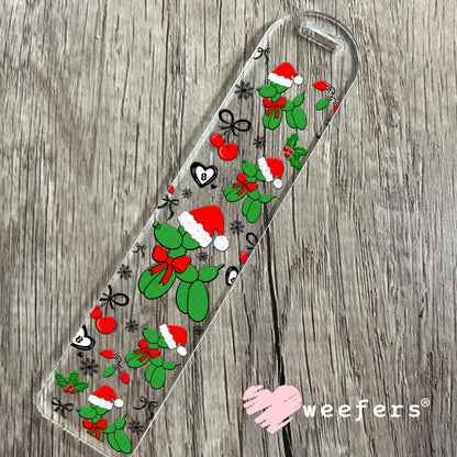 Christmas Santa Balloon Dog UV DTF Cup Wrap - Weefers Exclusive Bookmark Weefers