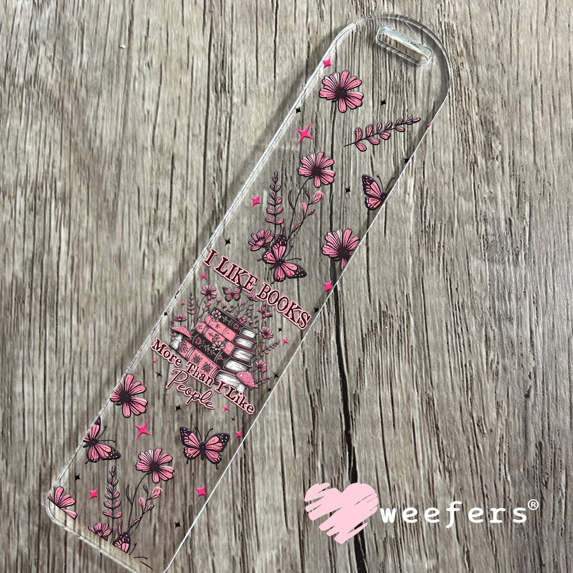 I Like Books More Than I Like People UV DTF Cup Wrap - Weefers® Exclusive Bookmark Weefers