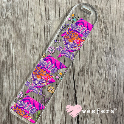 Wild Soul Hot Pink Tiger UV DTF Cup Wrap - Weefers Exclusive Bookmark Weefers