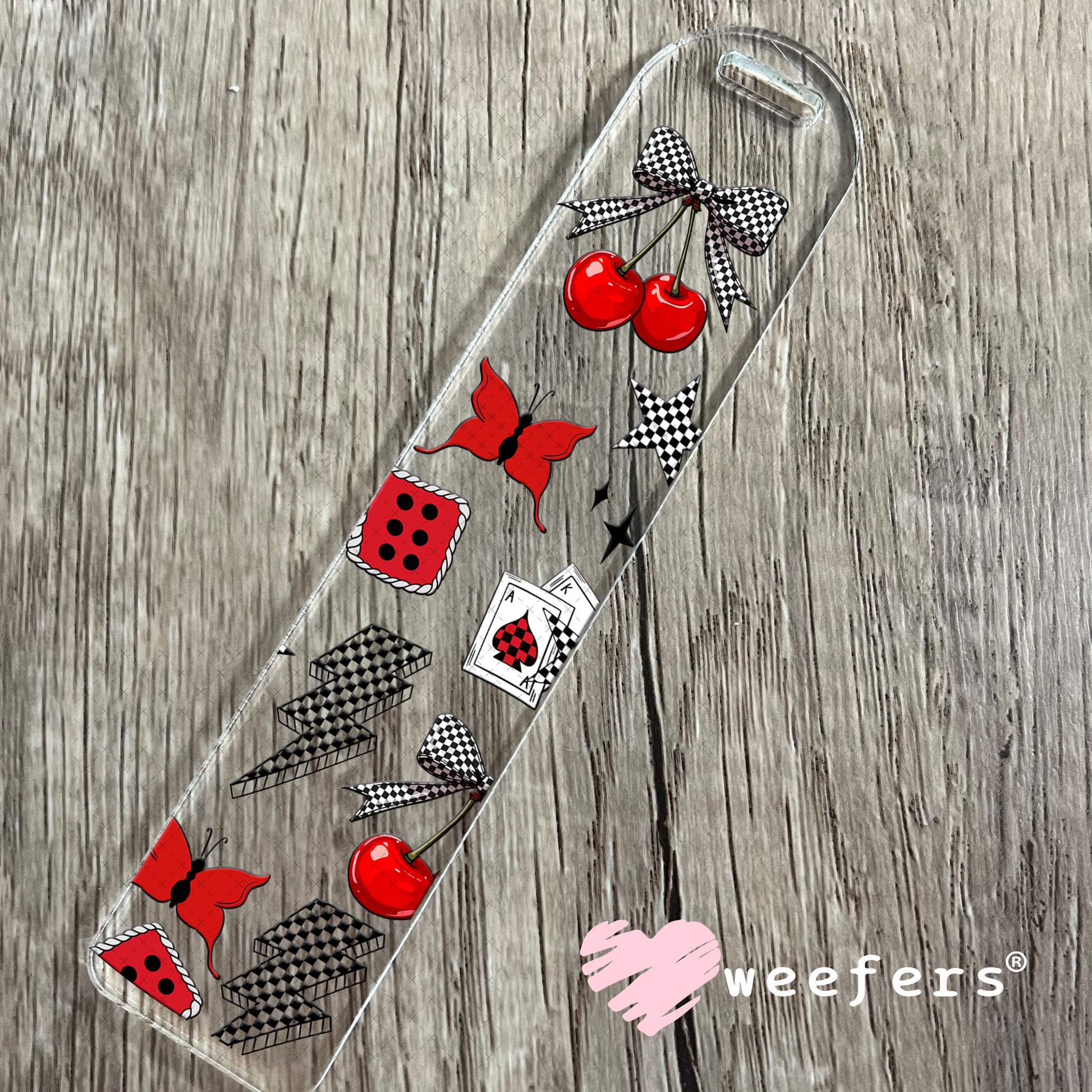 Red Cherry Delight UV DTF Cup Wrap - Weefers Exclusive Bookmark Weefers
